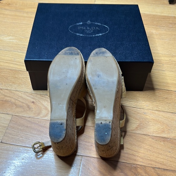 Prada Nude Strap Platform Wedges Sandals dust bag and original box - Picture 3 of 5